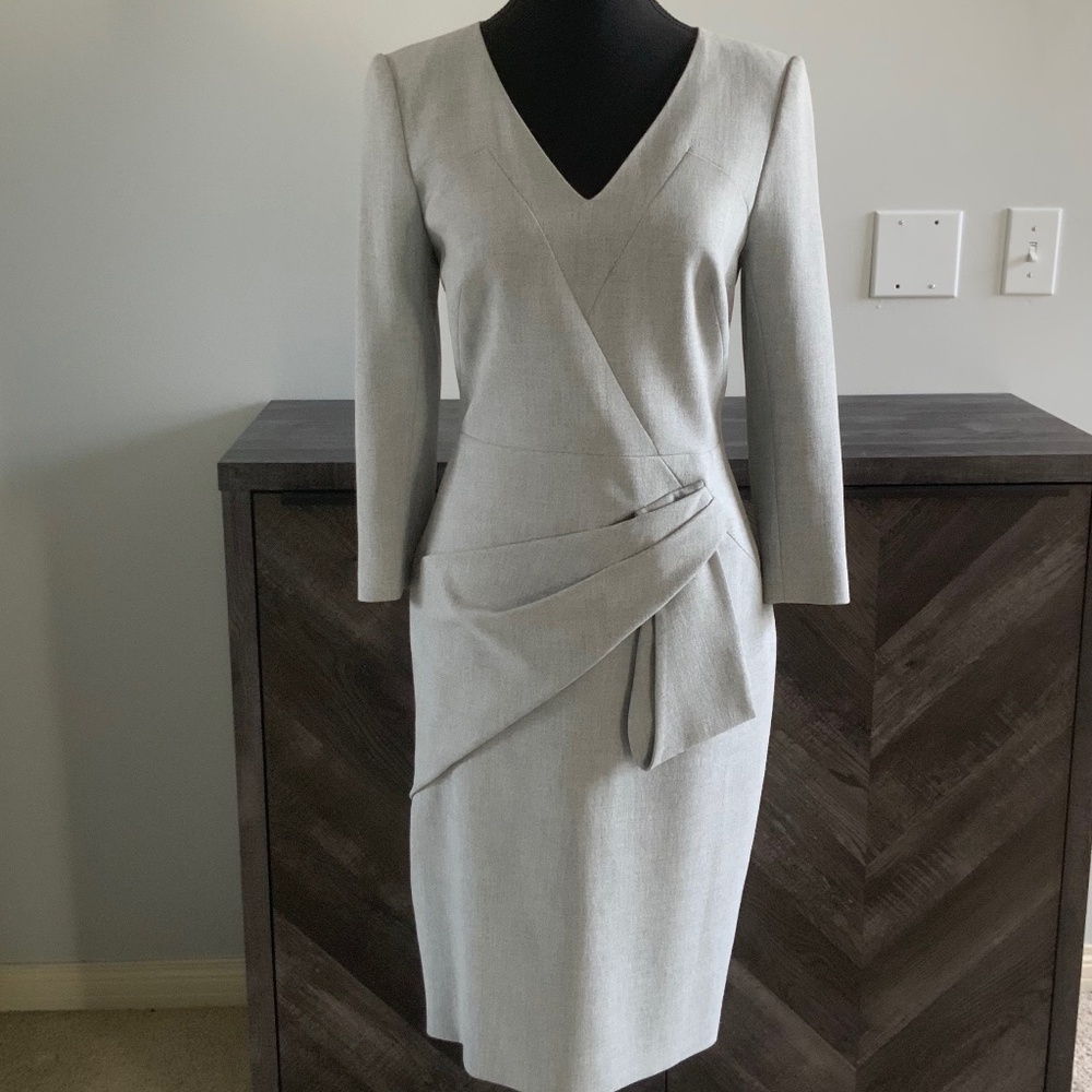 👗 Karen Millen Tailored Midi Pencil Dress with ¾ Sleeves size 6